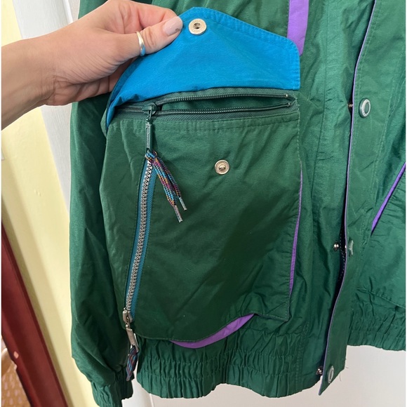 Vintage MARKER Retro 90s 80s Snowboard Ski Zip Off Sleeves Block Colors Hood, L - Picture 3 of 9